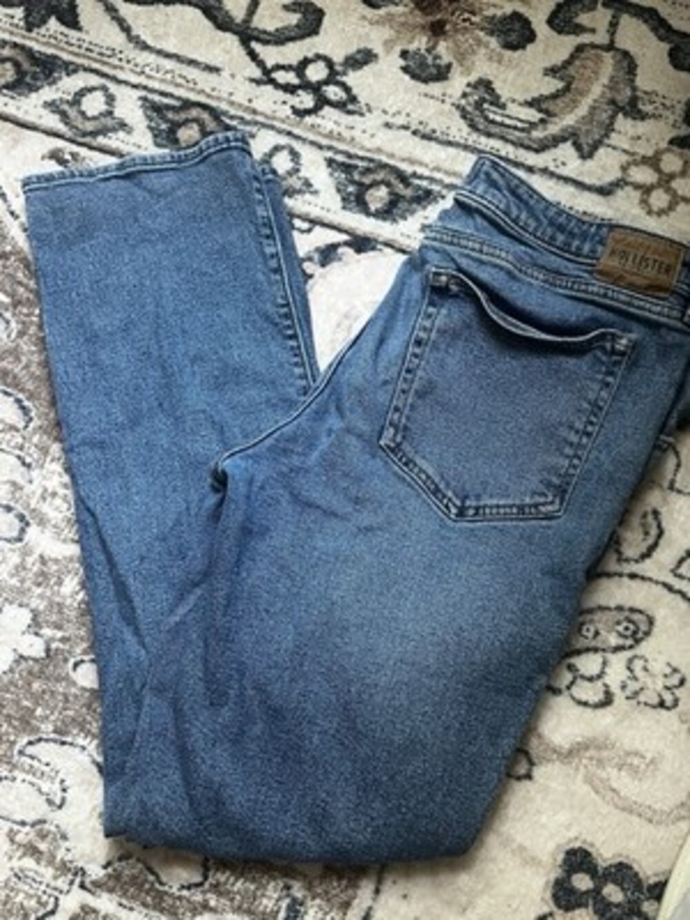 Hollister Womens sz 15R Jeans Low Rise 90s Vintage Straight Med Wash Distressed